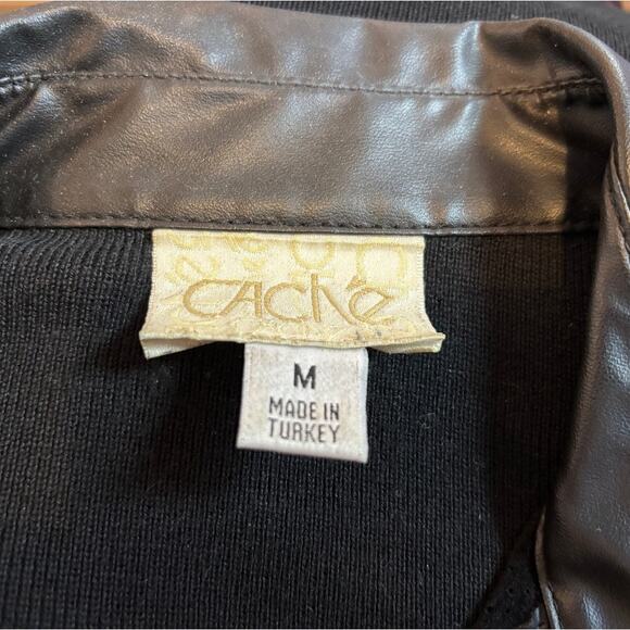 Vintage CACHE Shirt Jacket Calf Suede & Knit Snap Close Medium - Picture 7 of 7